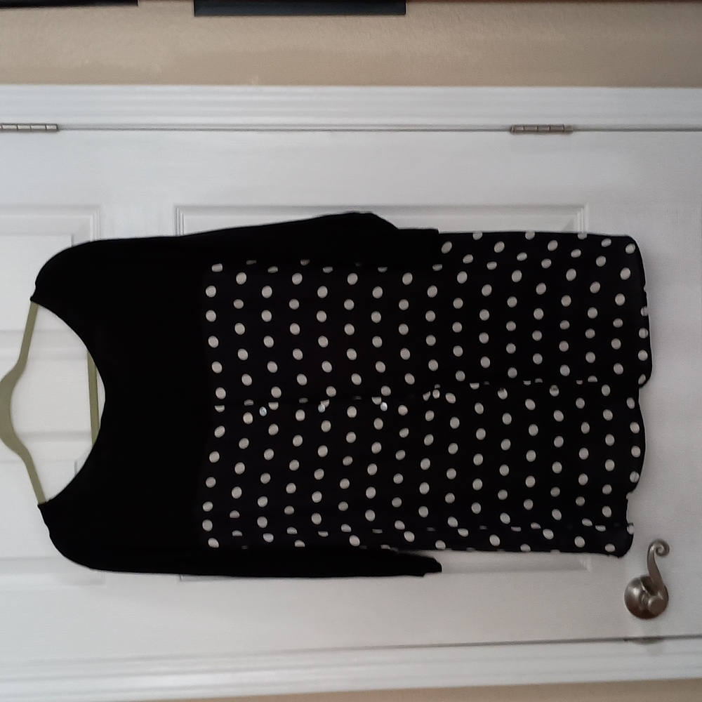 New! Rose + Olive Size 3X Back Polka Dot Blouse (b260)